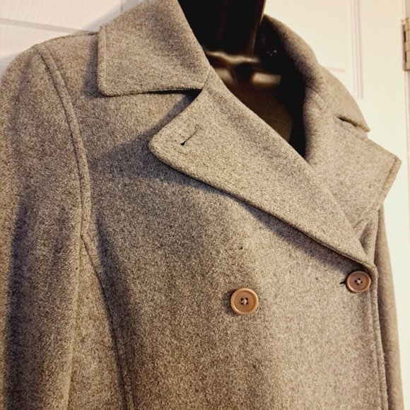 Abercrombie and Fitch Light Gray Wool Peacoat - Picture 2 of 11